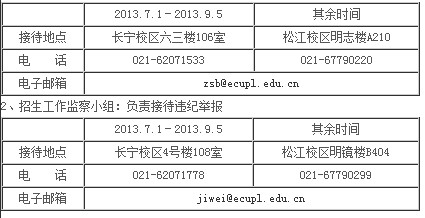 华东政法大学2013年本科生招生章程2