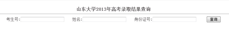 山东大学2013高考录取结果查询入口2