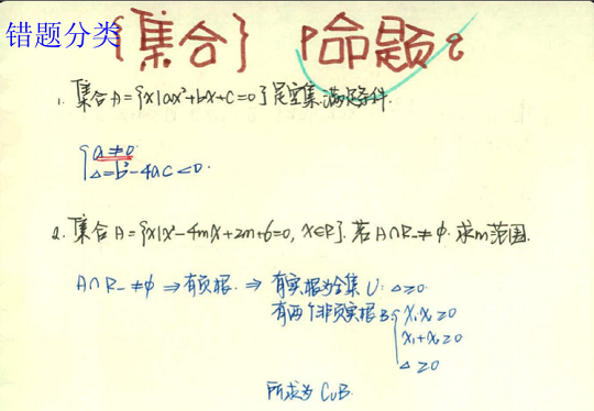 2014东北师大附中理科高中数学错题分类集高考状元笔记2