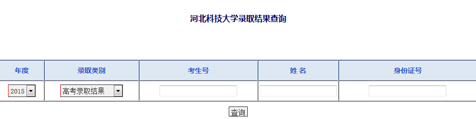 2015年河北科技大学高考录取查询入口1