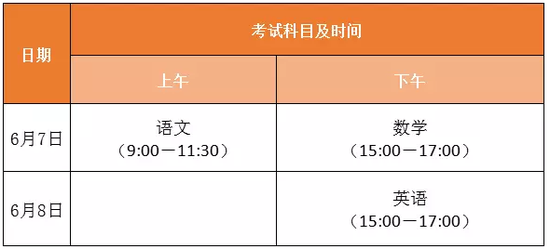 2017年广东省高考时间安排出炉2